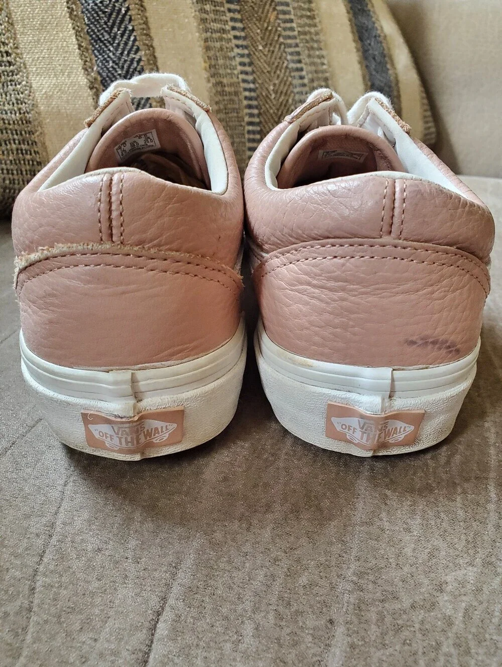 Vans Old Skool Size 7M/8.5W Rose Pink Tumbled Leather Skateboard Shoes 721278